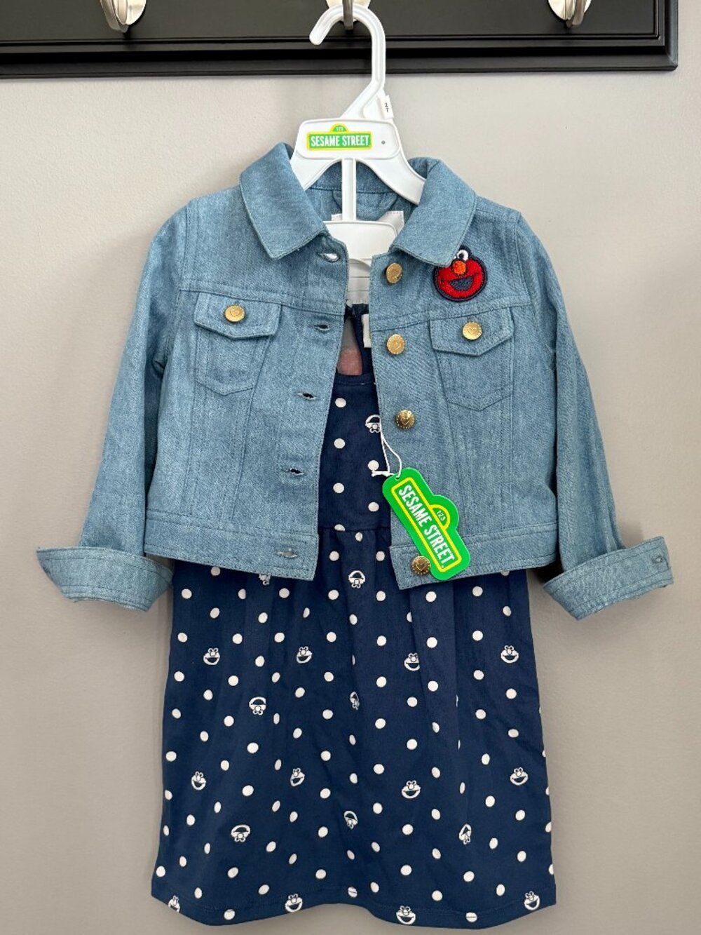 Brand NWT Sesame Street ELMO Dress & Jacket Set Size 2T